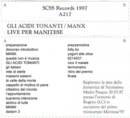 a217 gli acidi tonanti + manx: live per manitese 1997